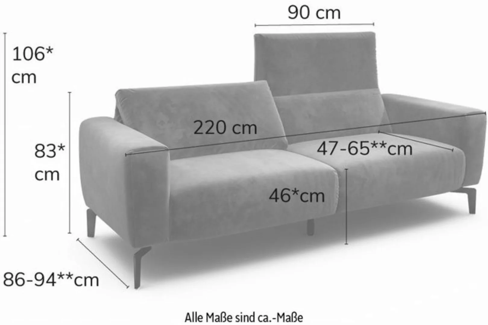 Sensoo 2,5-Sitzer Cosy1, 3 Komfortfunktionen (verstellbare Sitzhärte, Sitzp günstig online kaufen