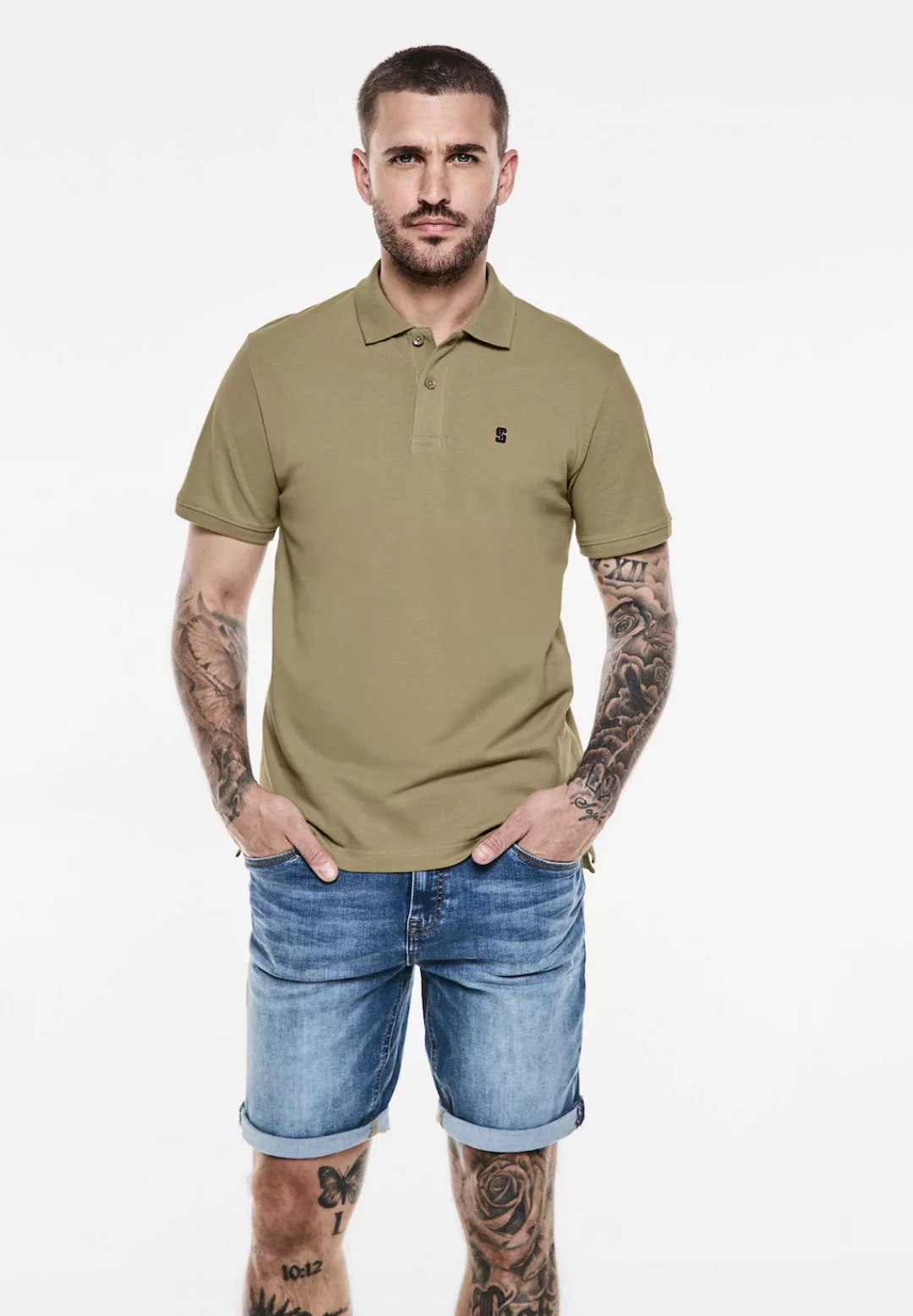 STREET ONE MEN Poloshirt, in Unifarbe günstig online kaufen