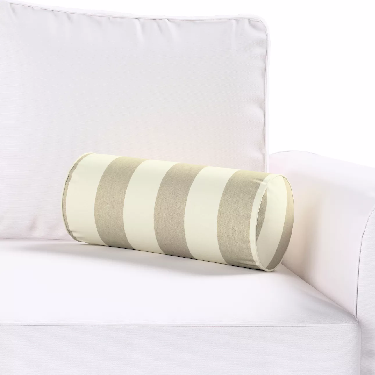 Einfache Nackenrolle, weiß- beige, Ø 16 x 40 cm, Quadro (143-93) günstig online kaufen