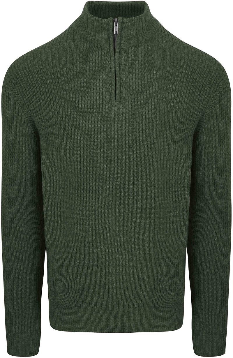 Steppin' Out Half Zip Pullover Lammwolle Olivgrün - Größe XXL günstig online kaufen