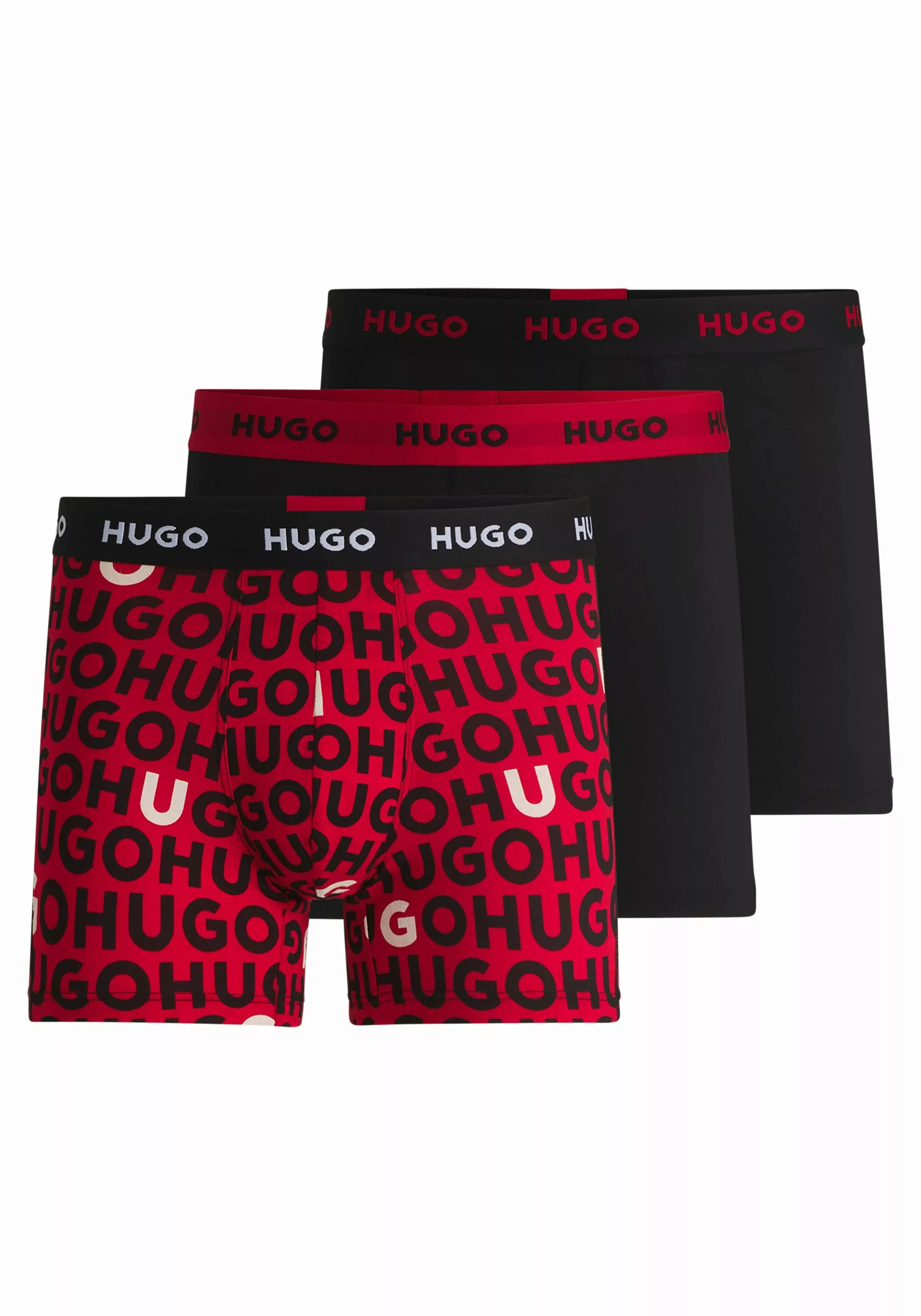 HUGO Underwear Boxershorts "BOXERBR TRPLT DESIGN", Markenlogo am elastische günstig online kaufen