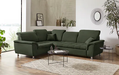 DOMO collection Ecksofa "Franzi L-Form", wahlweise mit Kopfteilverstellung günstig online kaufen