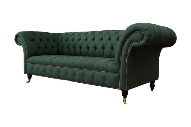 JVmoebel Sofa Dreisitzer Couch Textil Grün Polster Möbel Chesterfield Sofas günstig online kaufen