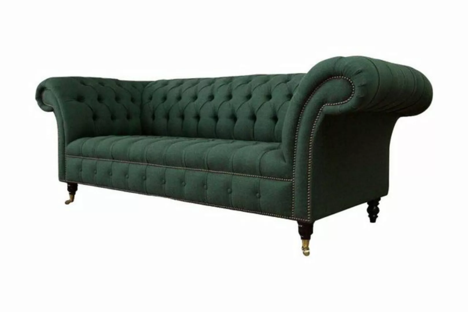 JVmoebel Sofa Dreisitzer Couch Textil Grün Polster Möbel Chesterfield Sofas günstig online kaufen