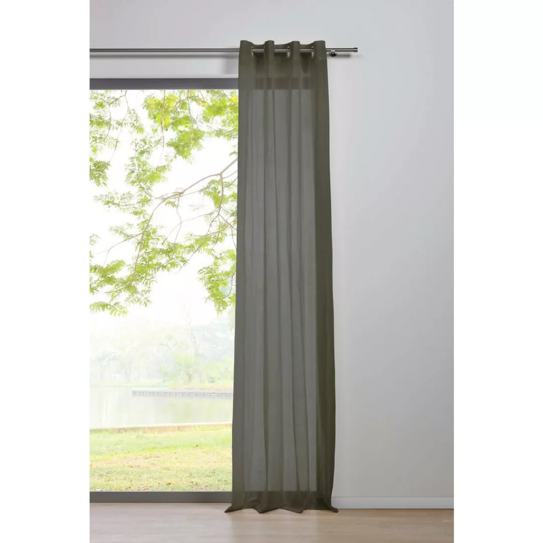 Ösenvorhang 2er Pack Pure grau B/L: ca. 135x245 cm günstig online kaufen