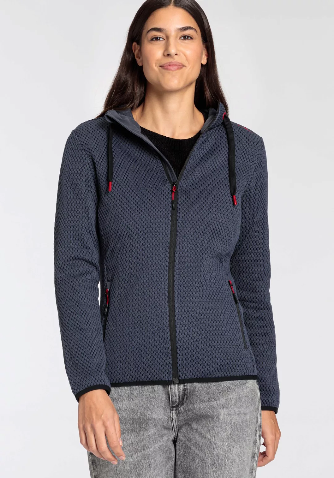 CMP Strickfleecejacke, mit Kapuze, Wärmend & windabweisend & Atmungsaktiv günstig online kaufen