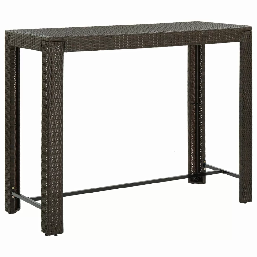 Garten-bartisch Braun 140,5x60,5x110,5 Cm Poly Rattan günstig online kaufen