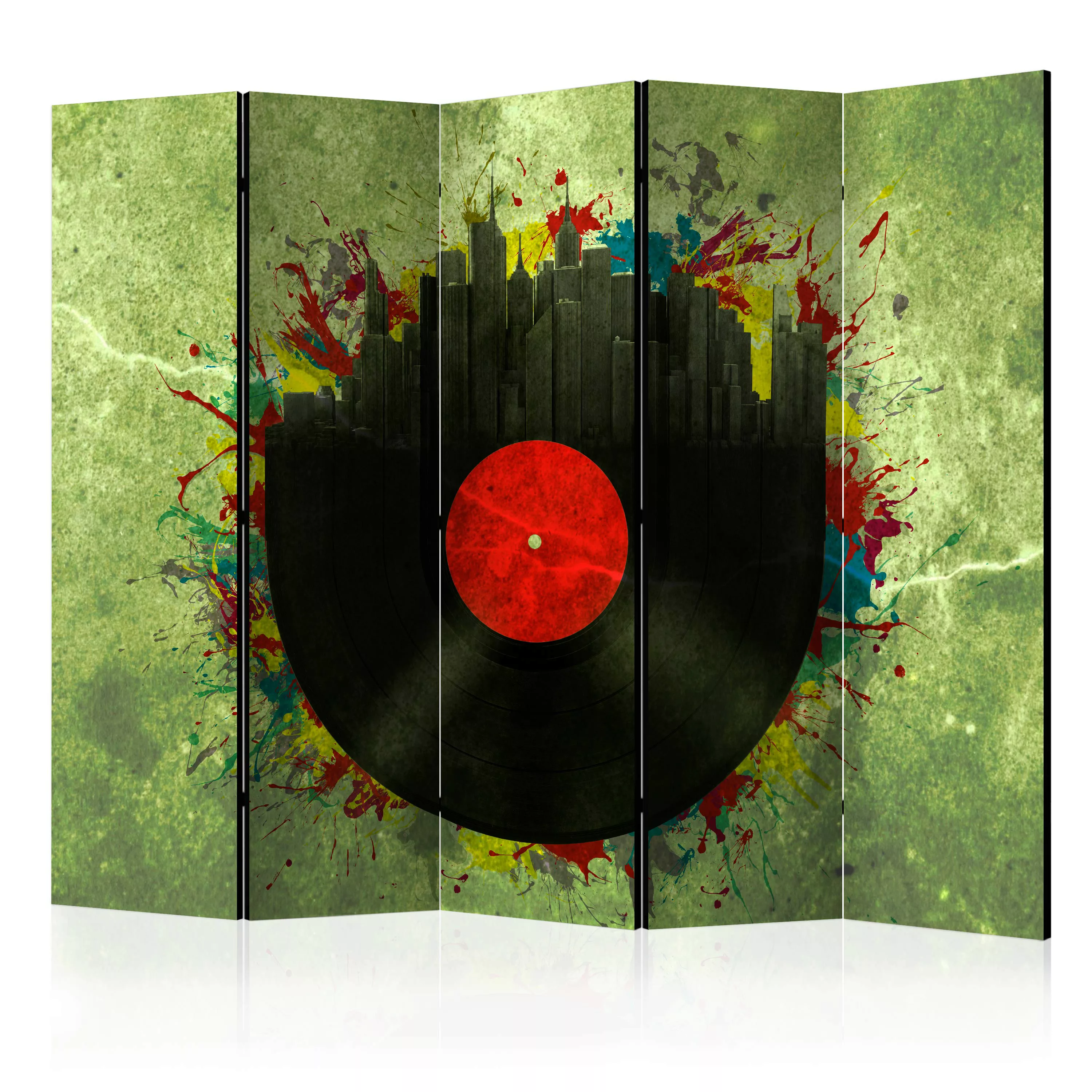 5-teiliges Paravent - Colorful Melodies Of The City Ii [room Dividers] günstig online kaufen
