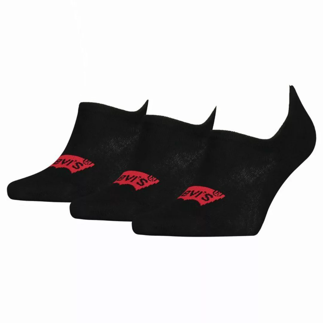 Levi´s ® High Rise Batwing Logo Footie Socken 3 Paare EU 43-46 Jet Black günstig online kaufen