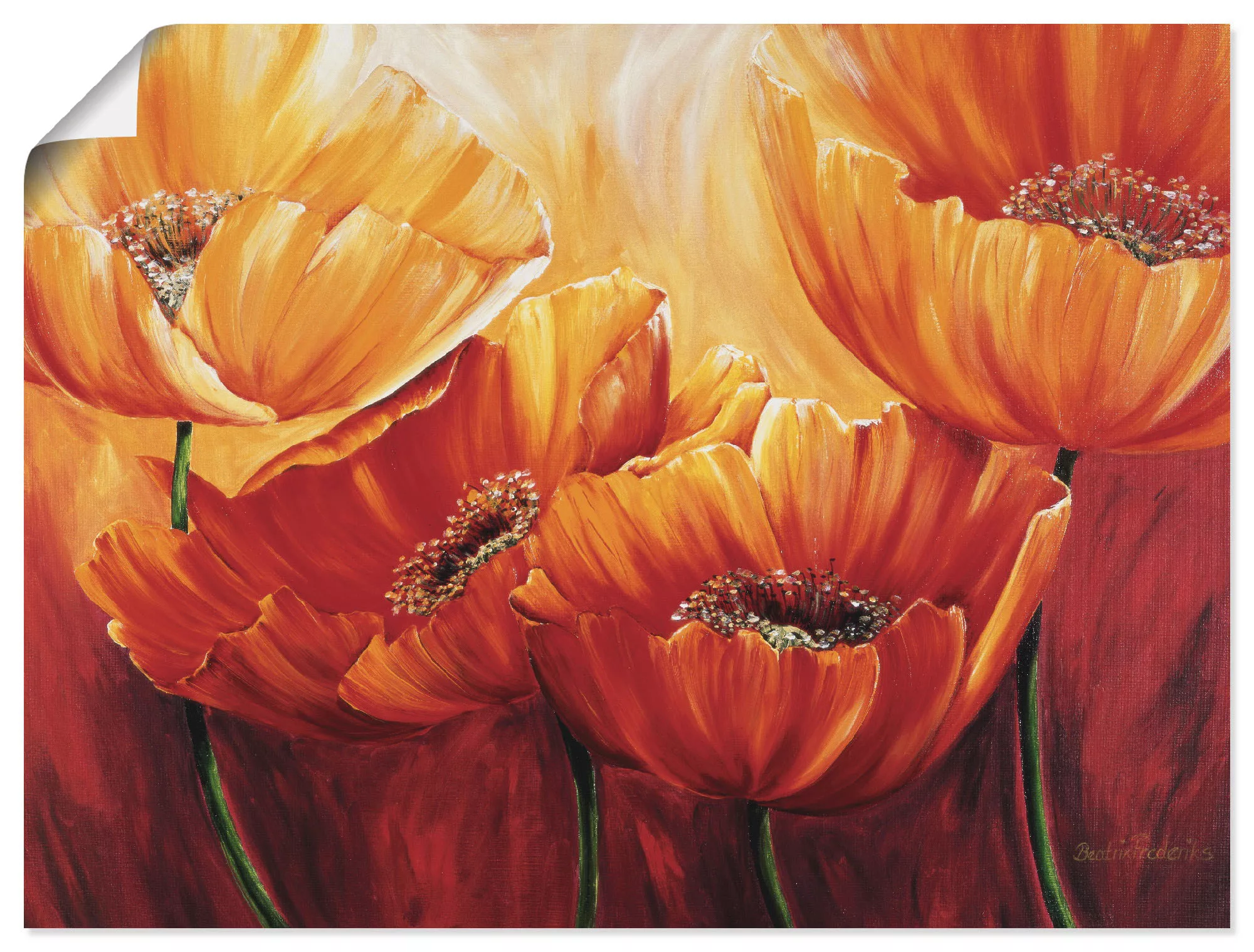 Artland Wandbild »Vier Mohnblumen«, Blumen, (1 St.) günstig online kaufen