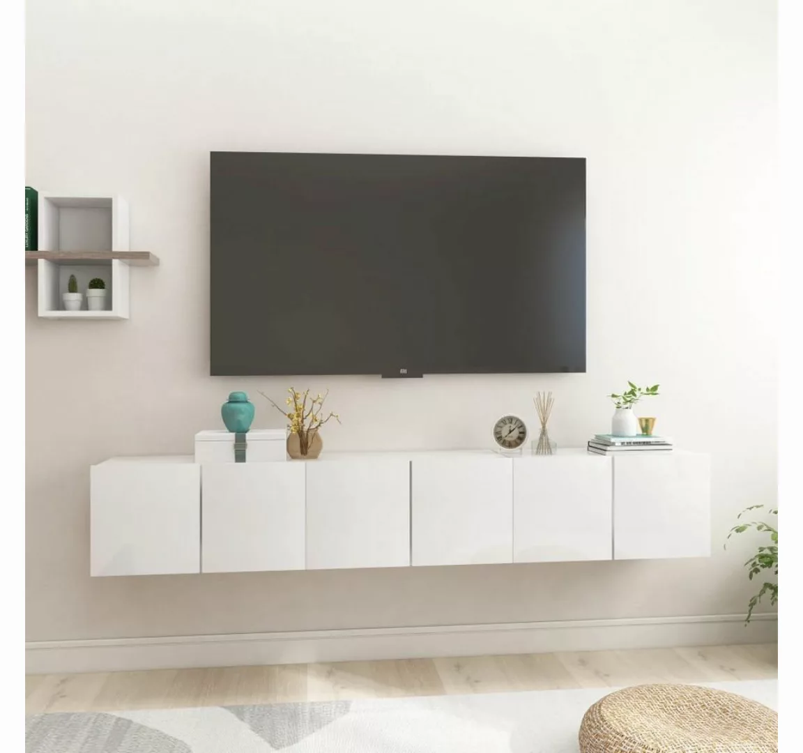 vidaXL TV-Schrank TV-Hängeschränke 3 Stk Hochglanz-Weiß 60x30x30 cm günstig online kaufen