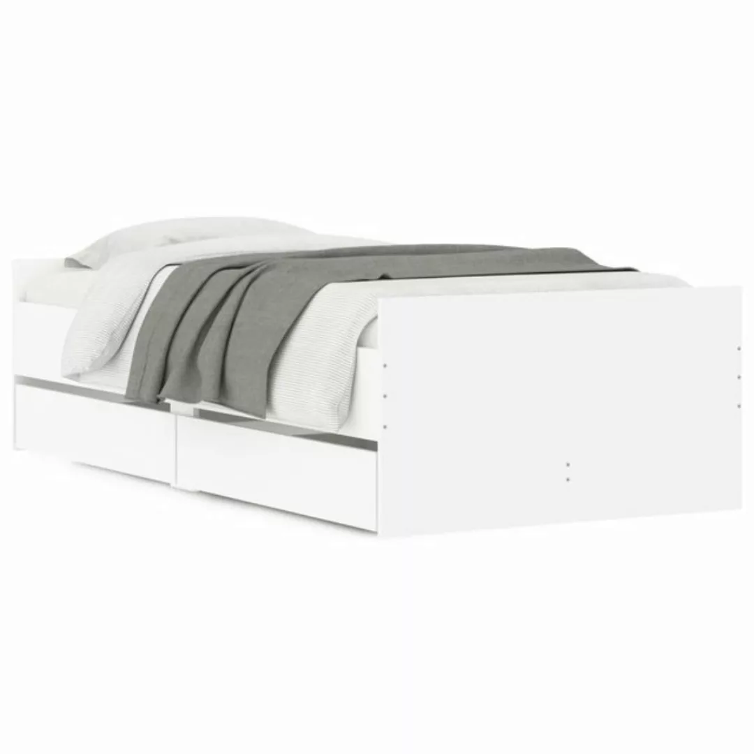 vidaXL Bettgestell Bettgestell mit Schubladen Weiß 90x190 cm Bett Bettgeste günstig online kaufen