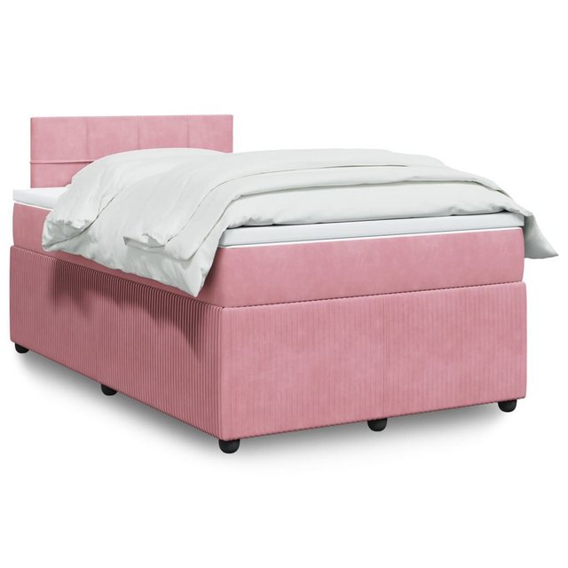 vidaXL Boxspringbett, Boxspringbett mit Matratze Rosa 120x200 cm Samt günstig online kaufen