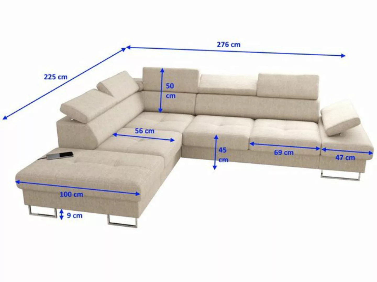 Möbel für Dich Ecksofa Galaxy, Schlaffunktion günstig online kaufen