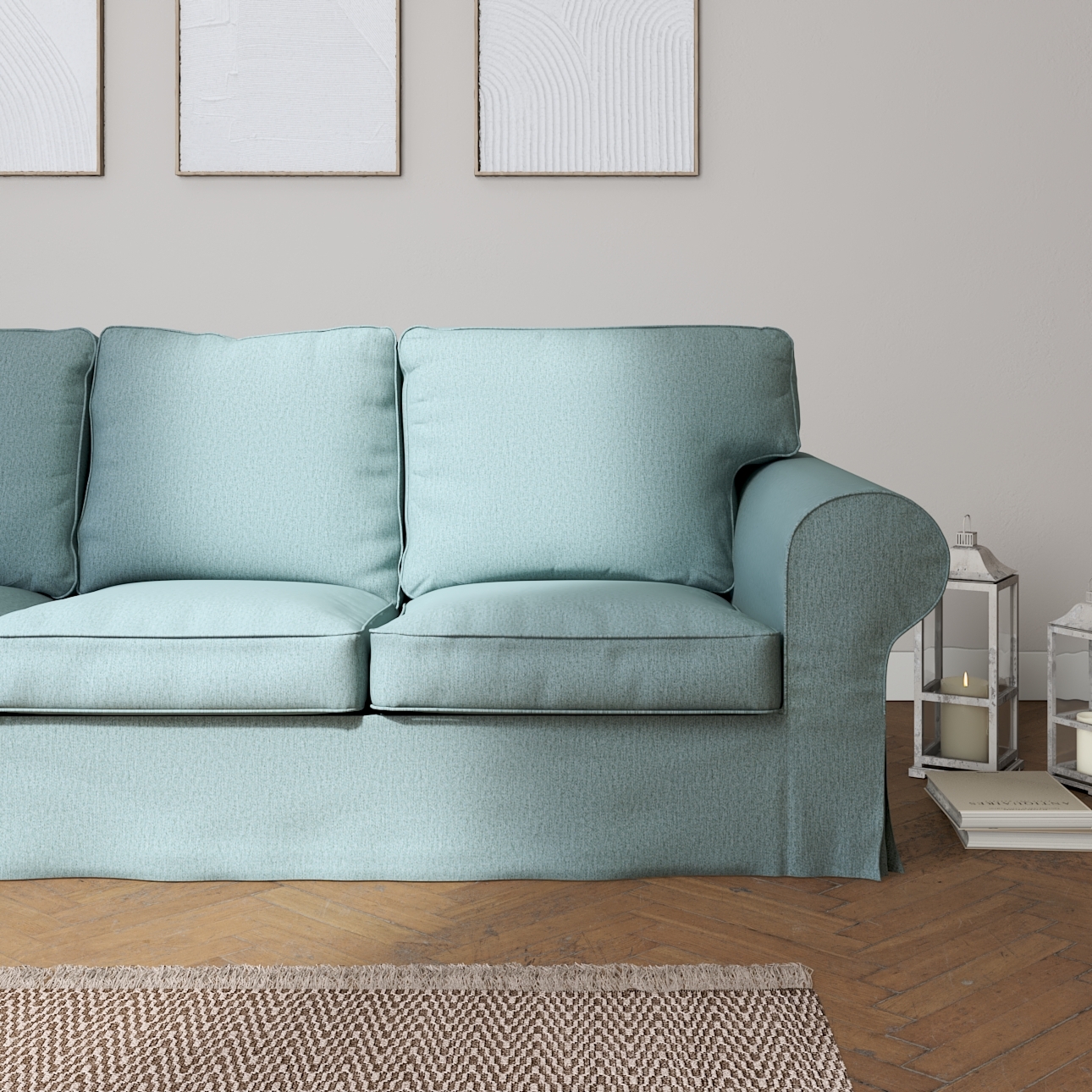 Bezug für Ektorp 3-Sitzer Sofa nicht ausklappbar, blau, Sofabezug für Ektor günstig online kaufen