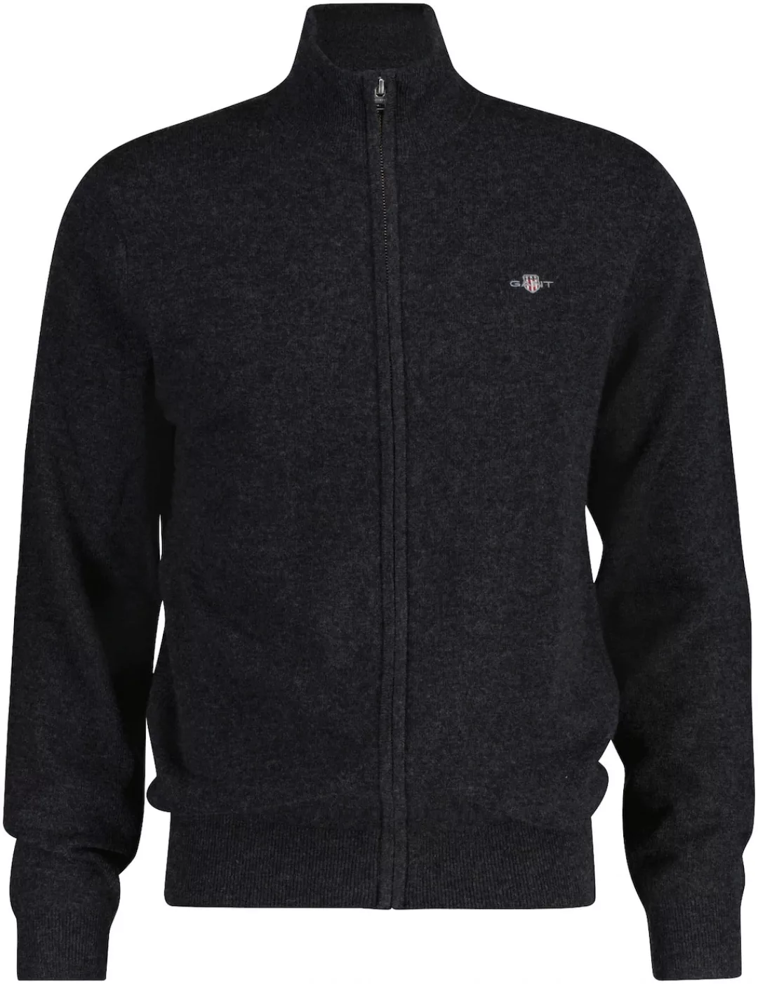 Gant Strickjacke EXTRAFINE LAMBSWOOL ZIP CARDIGAN mit Logostickerei günstig online kaufen