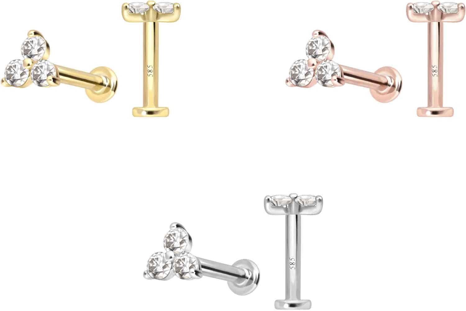 PIERCINGLINE Piercing-Set 14 Karat Gold Labret günstig online kaufen