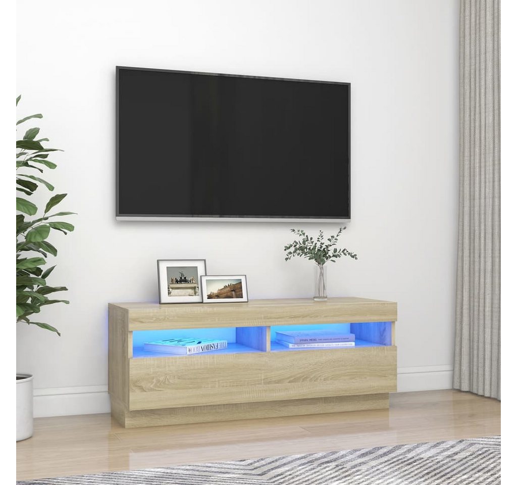 vidaXL TV-Schrank TV-Schrank mit LED Leuchten Sonoma Eiche 100x35x40 cm Low günstig online kaufen