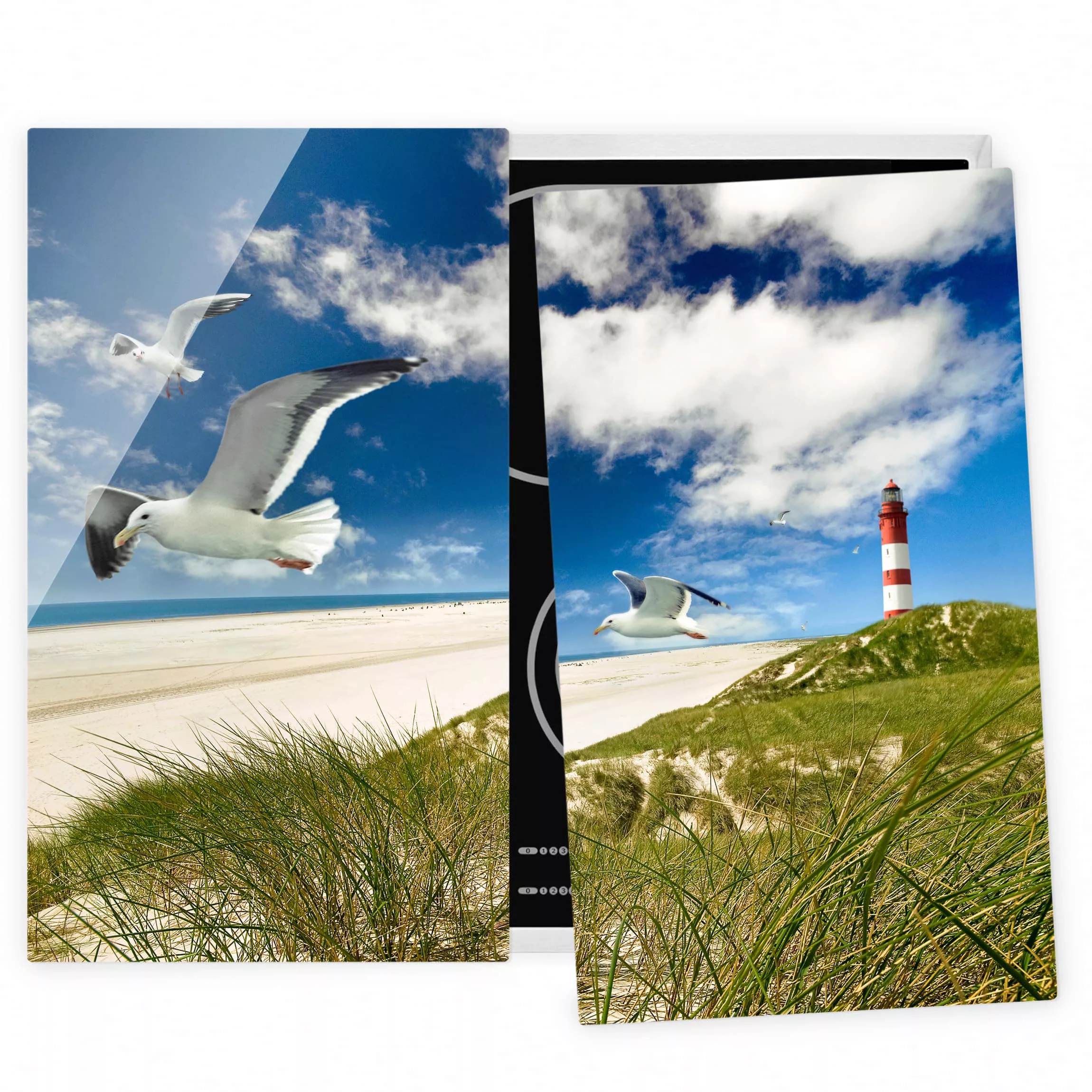 2-teilige Herdabdeckplatte Glas Natur & Landschaft Dune Breeze günstig online kaufen