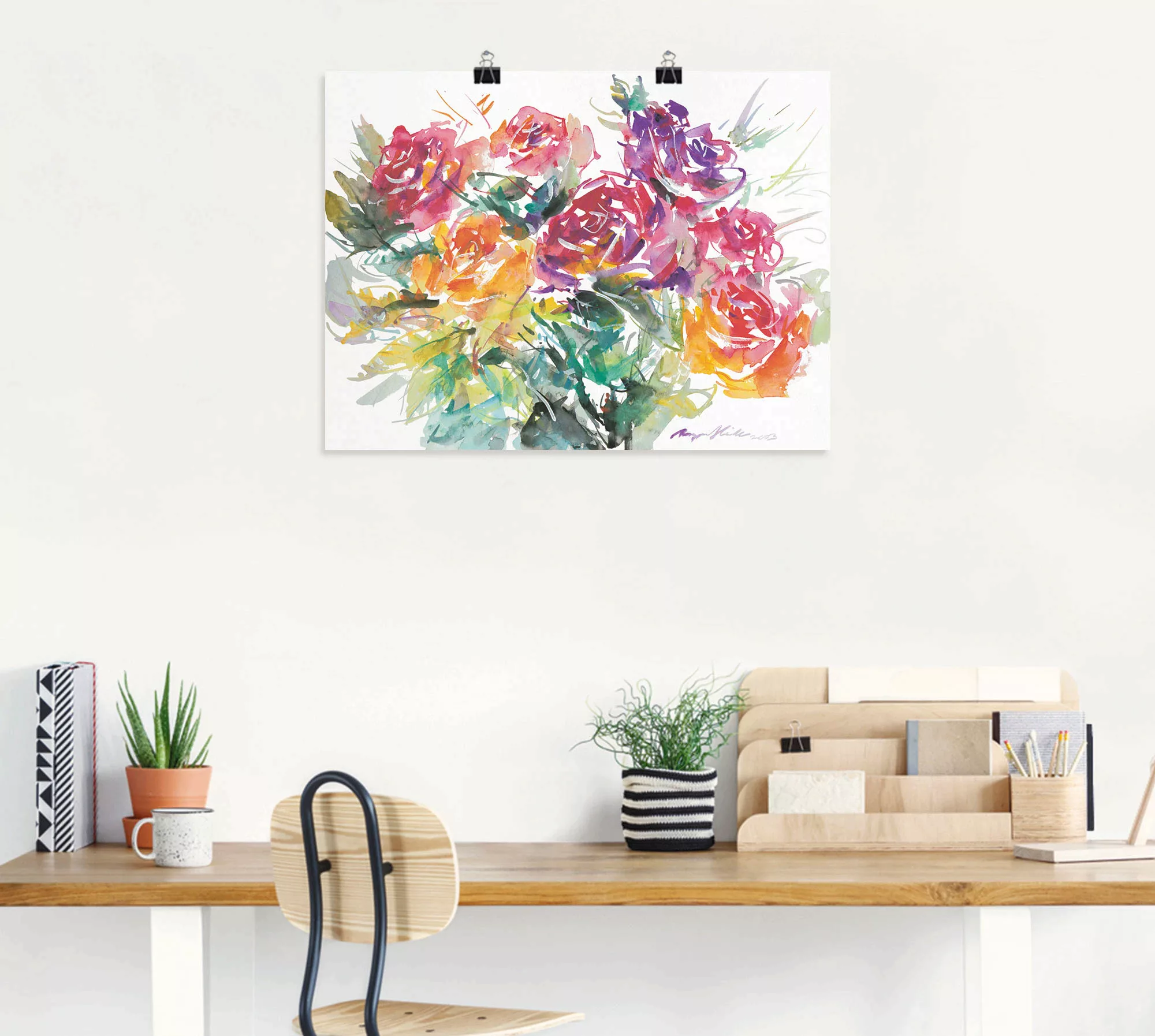 Artland Wandbild »Rosenstrauß«, Blumen, (1 St.) günstig online kaufen