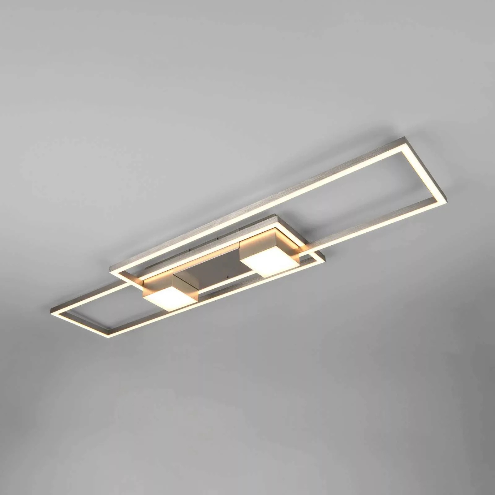 LED-Deckenlampe Albany, nickel, 100 x 28 cm, Alu CCT dimmbar günstig online kaufen