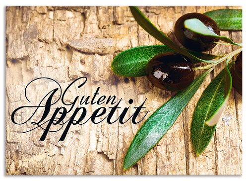 Artland Küchenrückwand "Oliven Guten Appetit", (1 tlg.), Alu Spritzschutz m günstig online kaufen