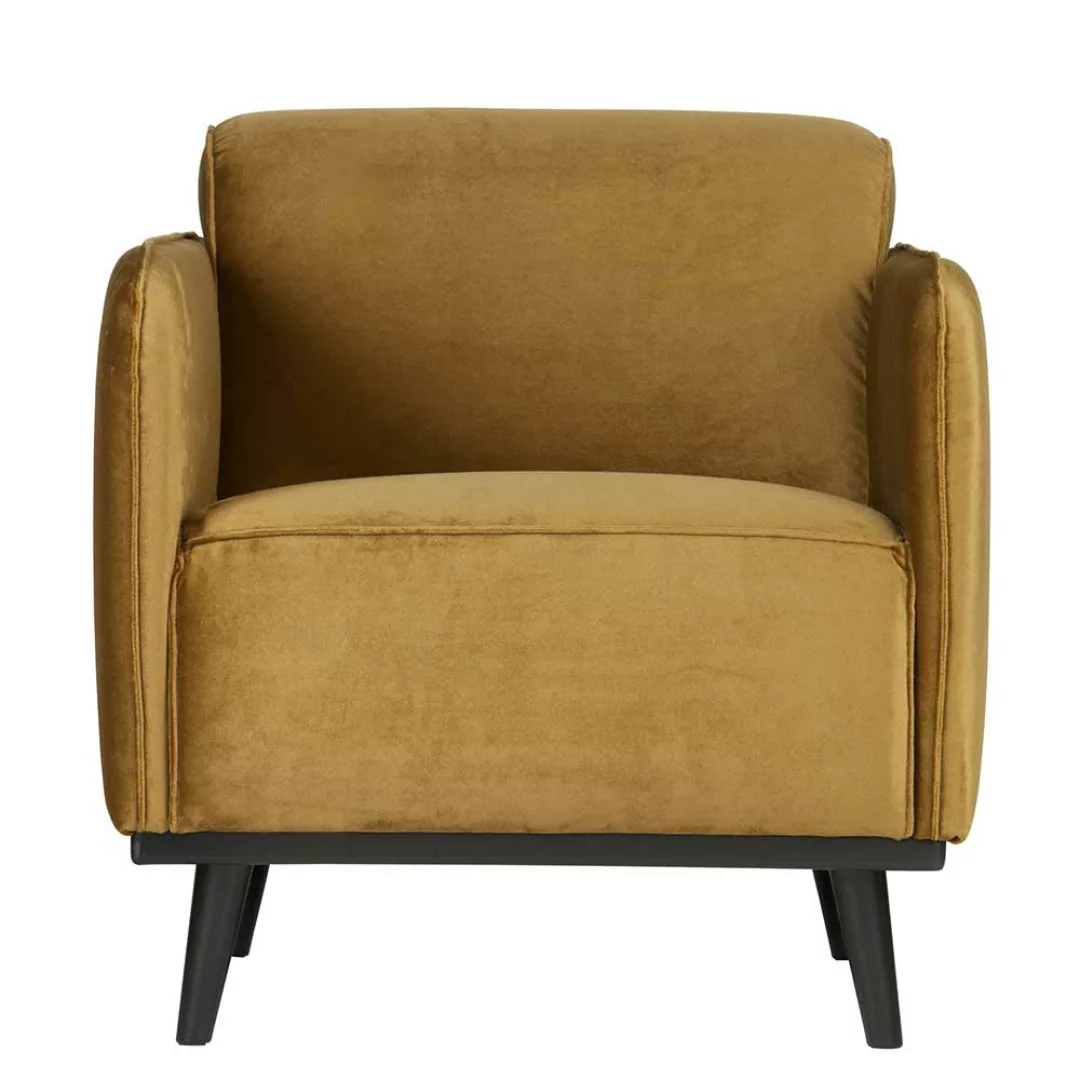 Sessel in Gelb Samt Retro Design günstig online kaufen