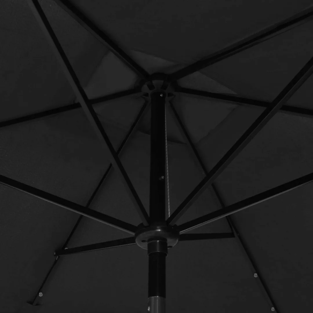 Sonnenschirm Mit Leds Und Stahl-mast Schwarz 2x3 M günstig online kaufen