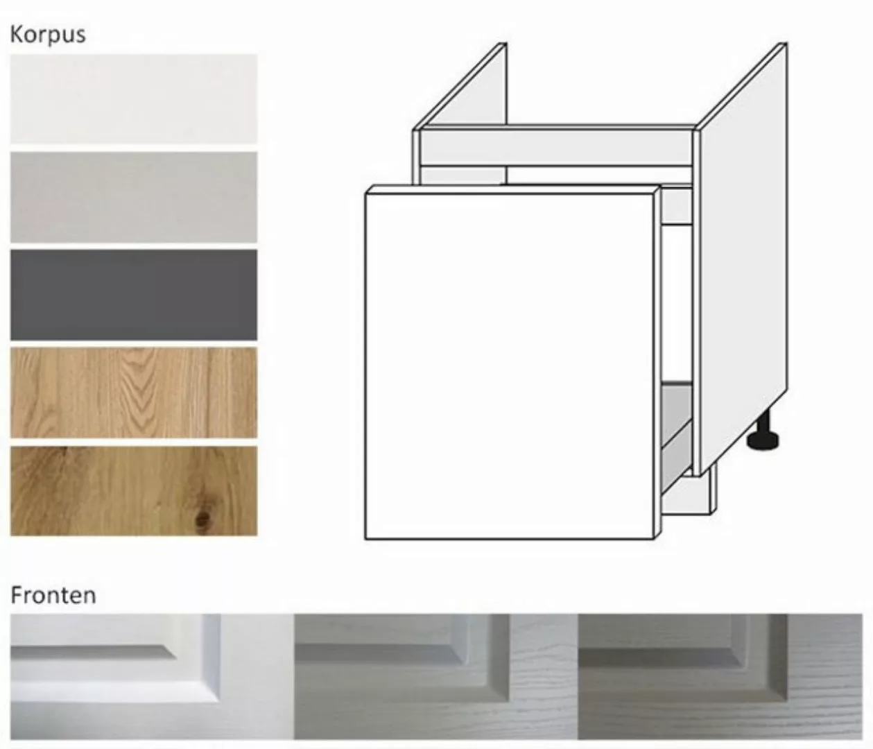 Feldmann-Wohnen Spülenunterschrank Elbing (Elbing, 1-St) 60cm Front- und Ko günstig online kaufen