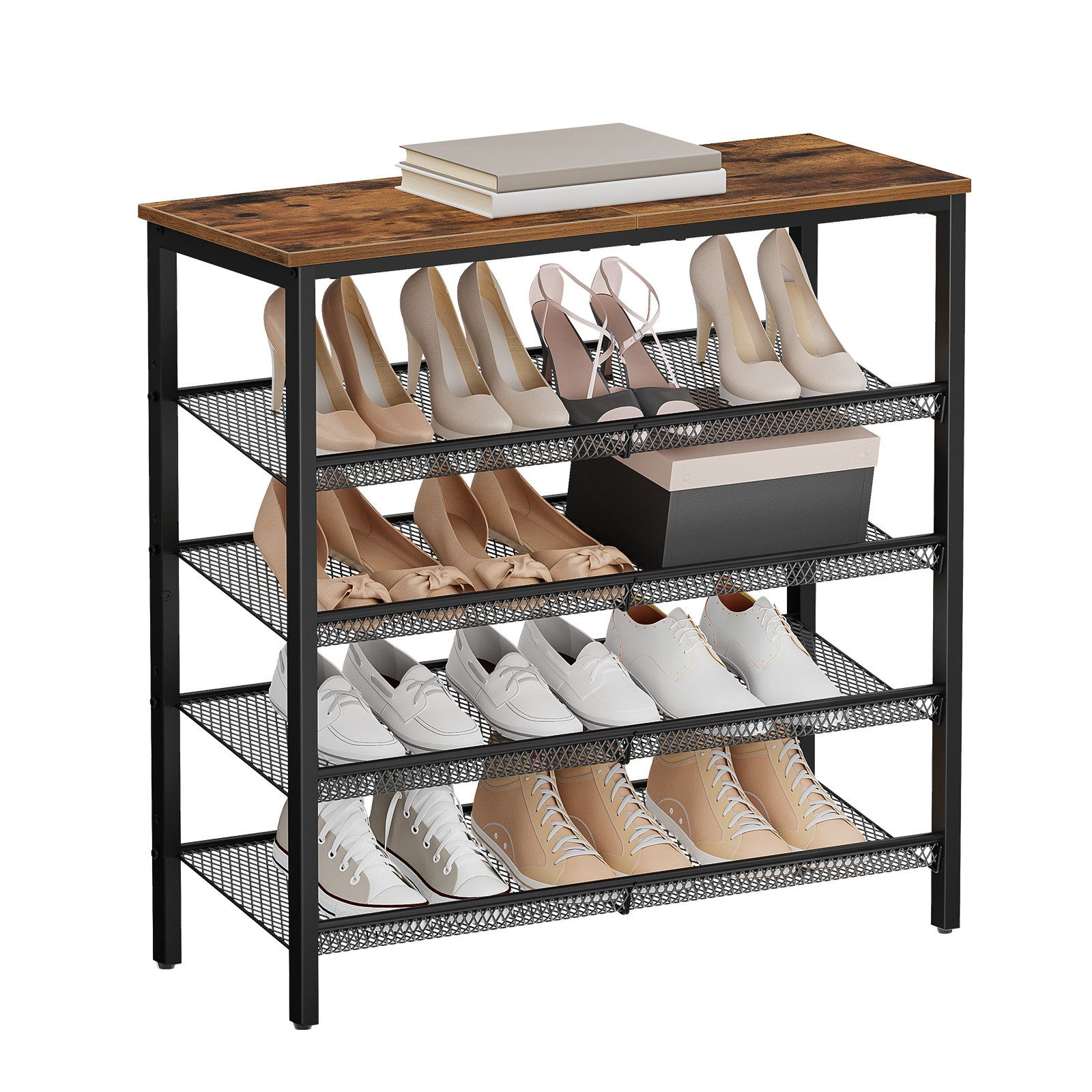 Hoobro Schuhregal aus Holz und Metall günstig online kaufen