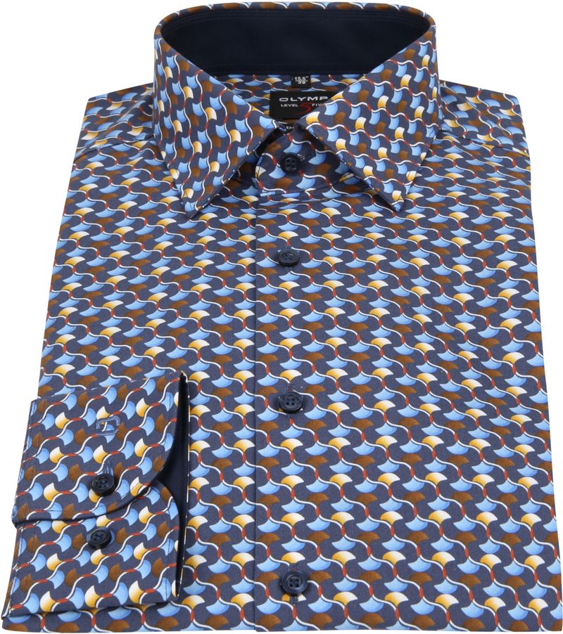 OLYMP Lvl 5 Hemd Design Blau - Größe 38 günstig online kaufen