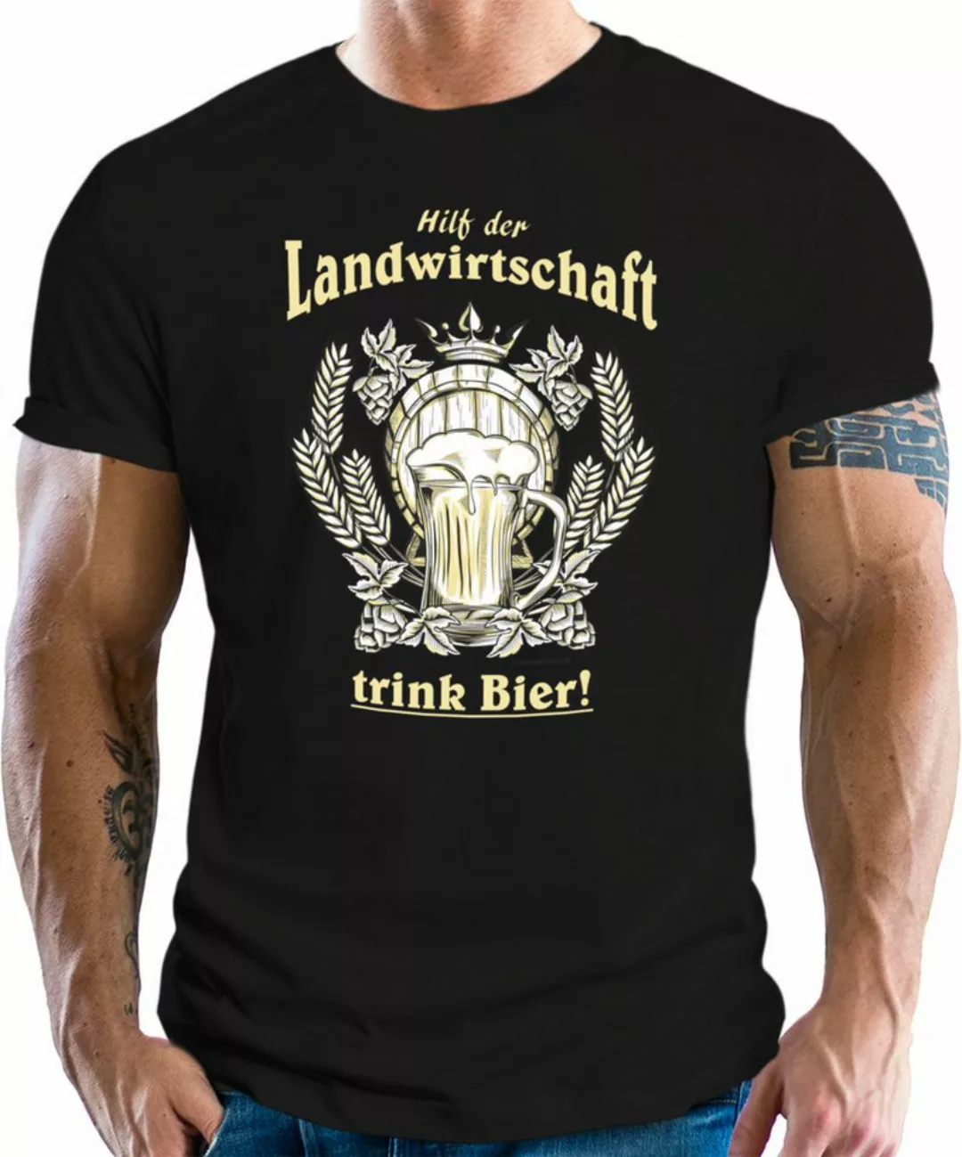 RAHMENLOS® T-Shirt für den Landwirt: Hilf der Landwirtschaft, trink Bier günstig online kaufen