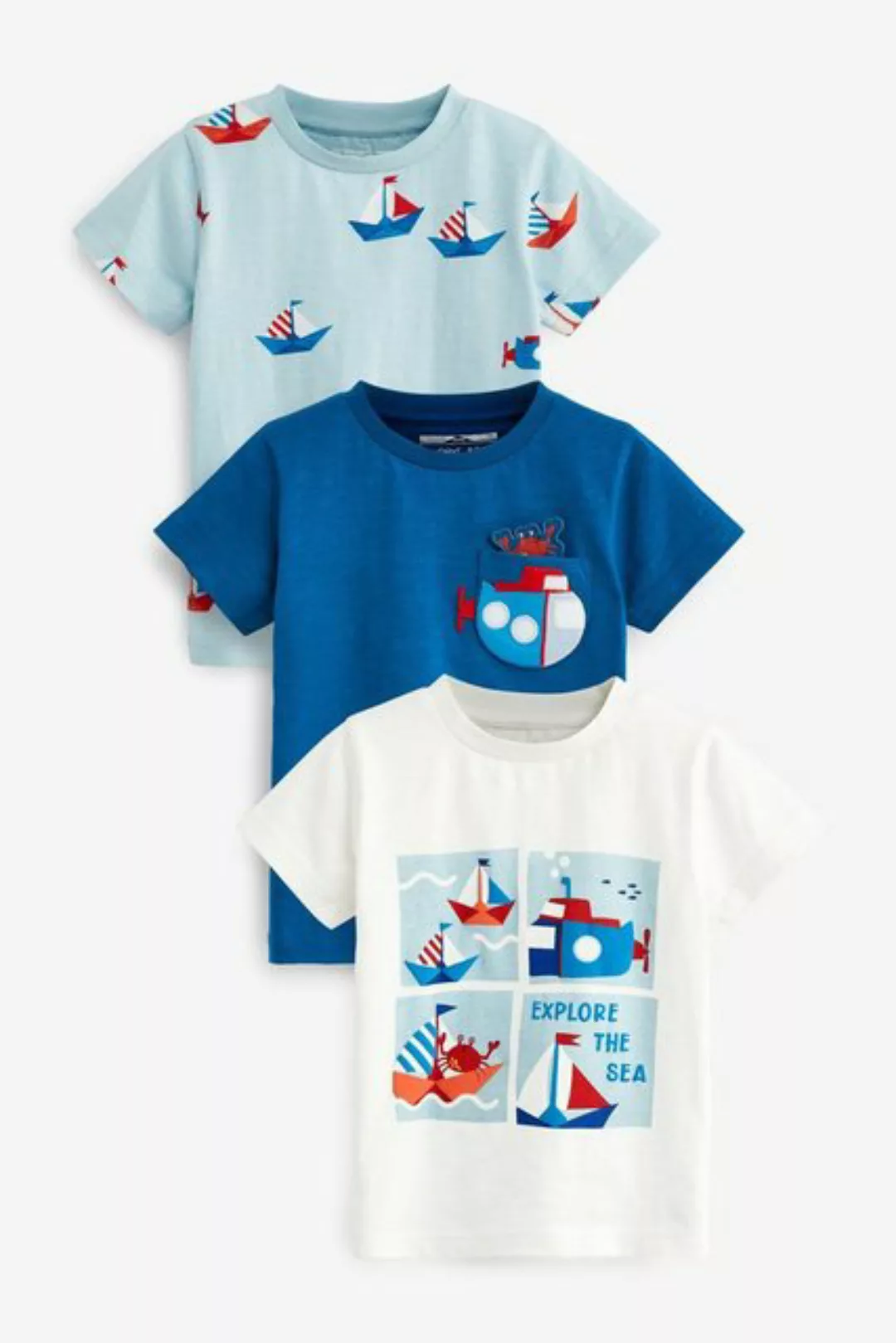 Next T-Shirt Kurzarm-T-Shirts mit Figur, 3er Pack (3-tlg) günstig online kaufen