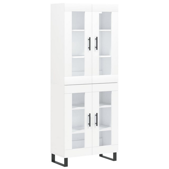 vidaXL Vitrine Highboard Weiß 69,5x34x180 cm Spanplatte Glas Vitrine günstig online kaufen