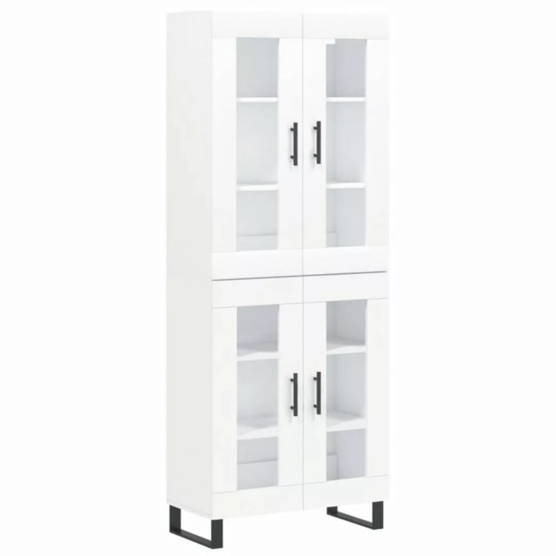 vidaXL Vitrine Highboard Weiß 69,5x34x180 cm Spanplatte Glas Vitrine günstig online kaufen