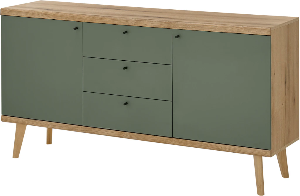 INOSIGN Sideboard "MAVAS", in moderner Trendfarbe, Griffe aus Metall (Schwa günstig online kaufen