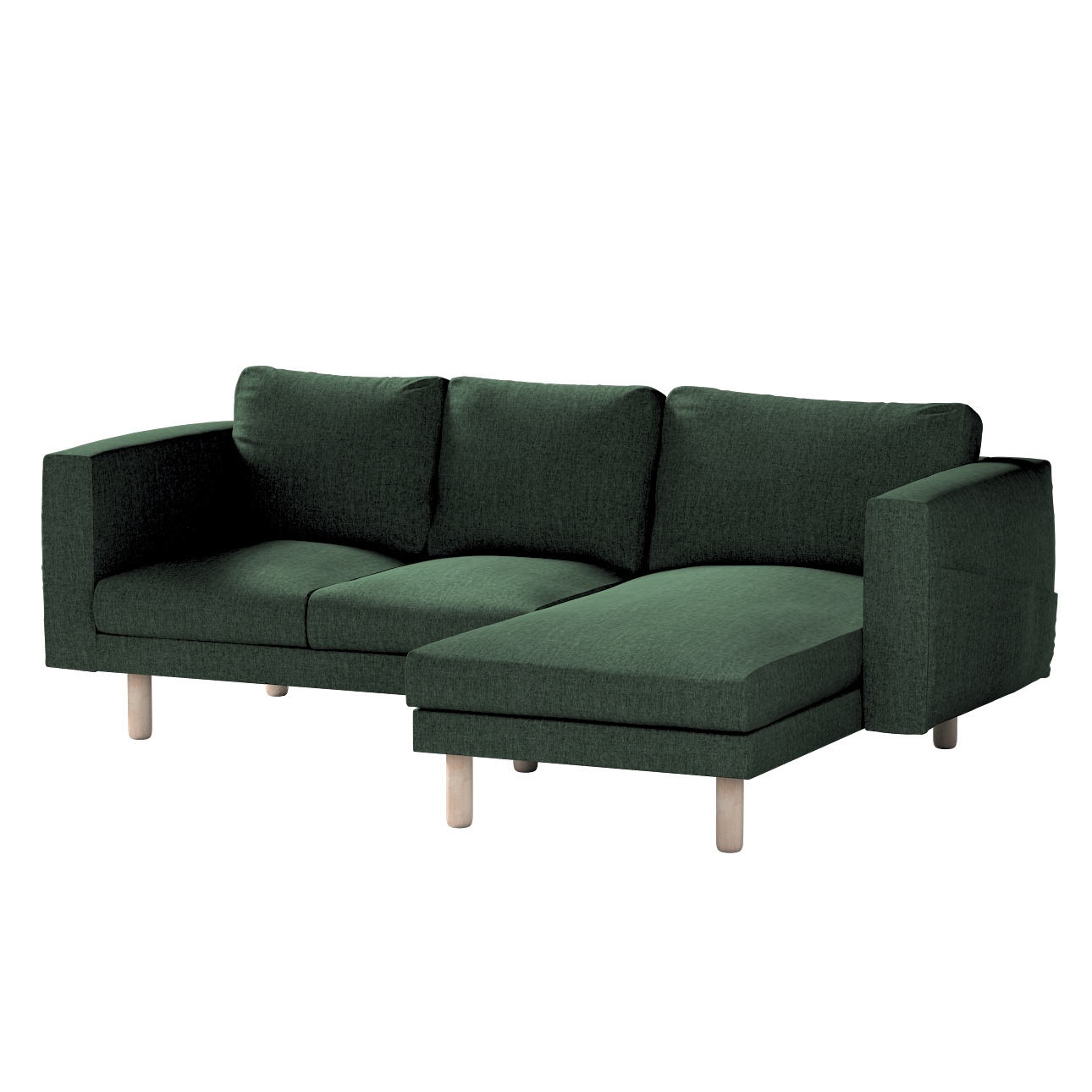 Bezug für Norsborg 3-Sitzer Sofa mit Recamiere, dunkelgrün, Norsborg Bezug günstig online kaufen