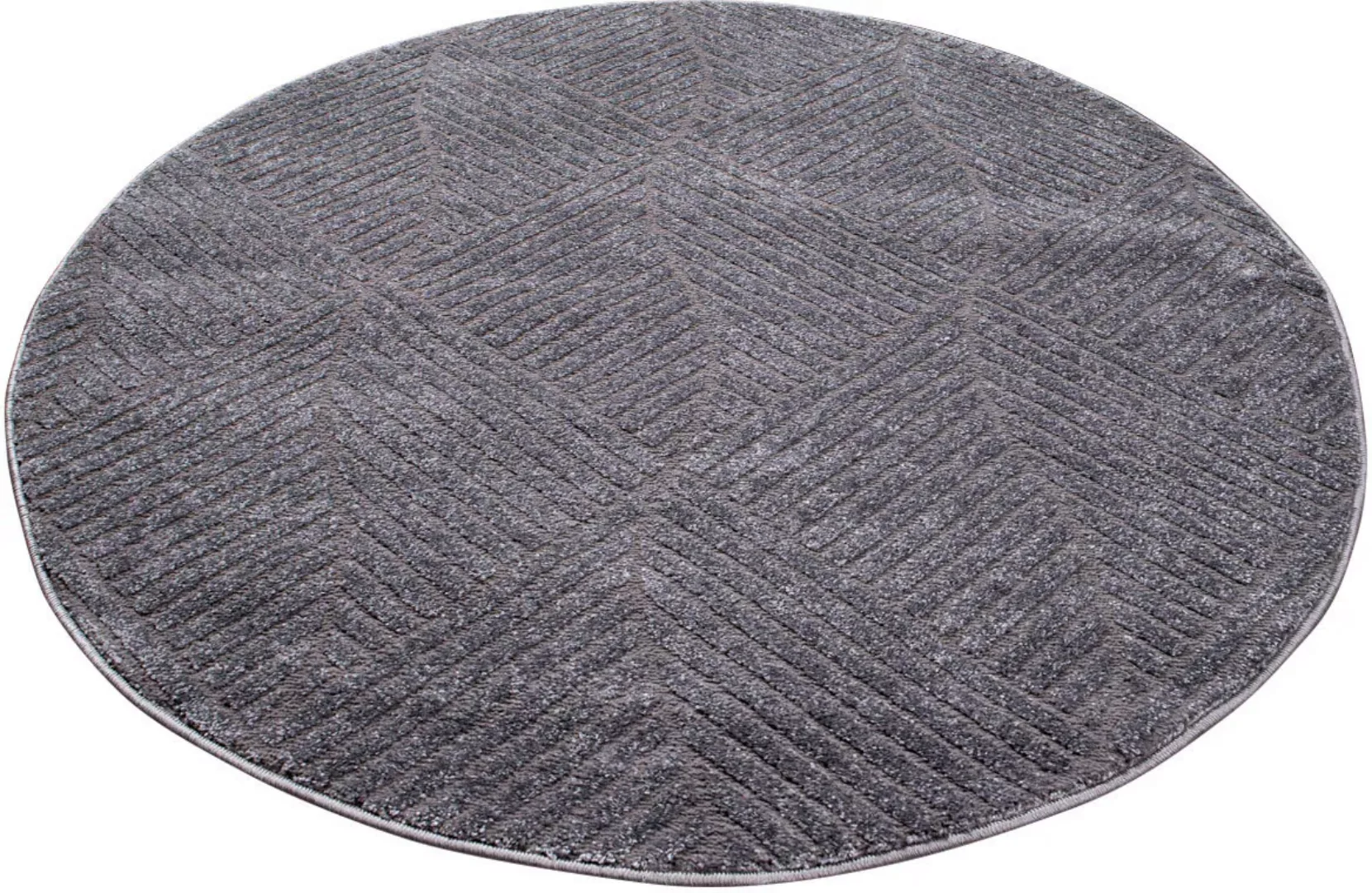 Carpet City Teppich »Friseé-Teppich FANCY 904«, rund, 12 mm Höhe, Kurzflor günstig online kaufen