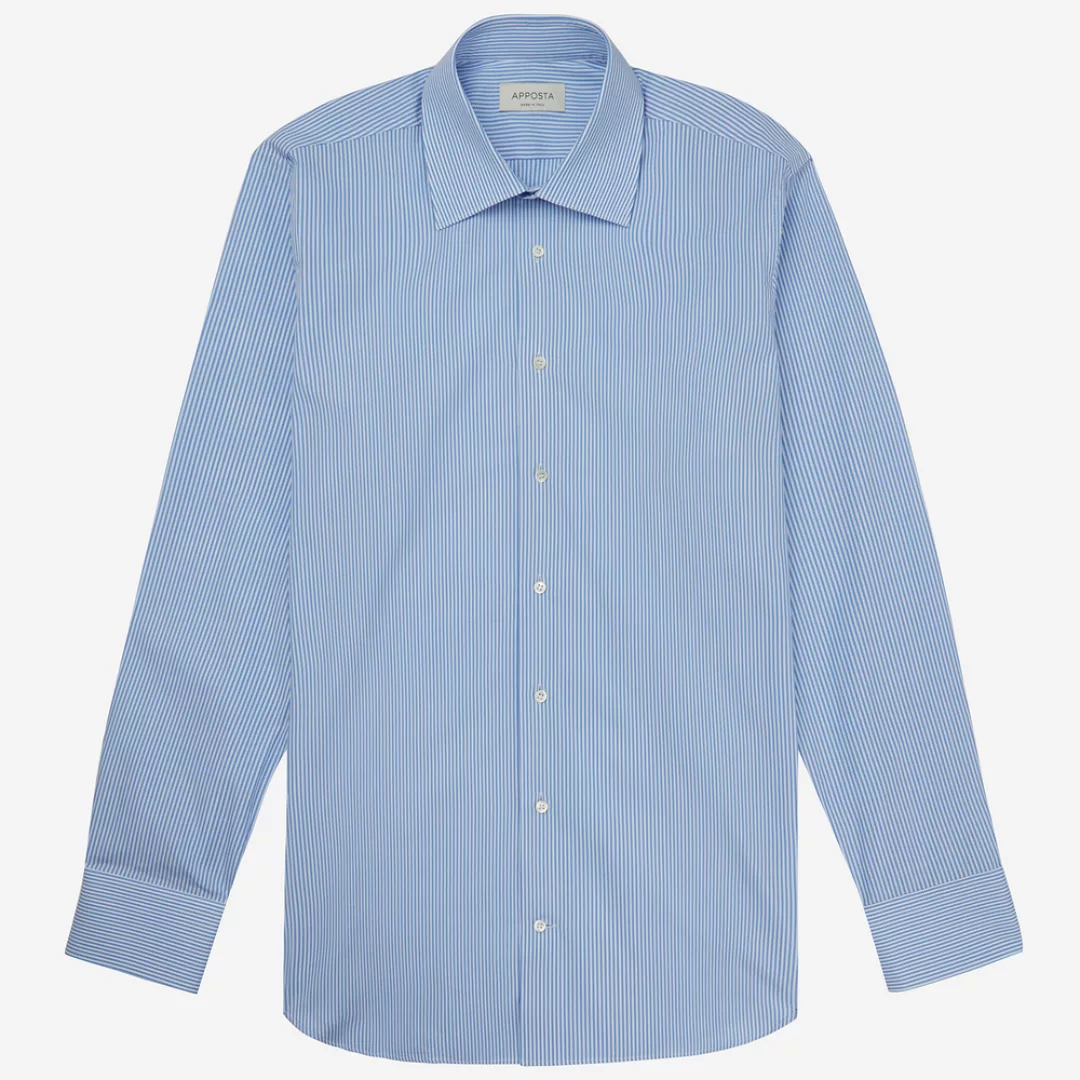 Hemd  streifen  hellblau 100% reine baumwolle popeline, kragenform  formale günstig online kaufen