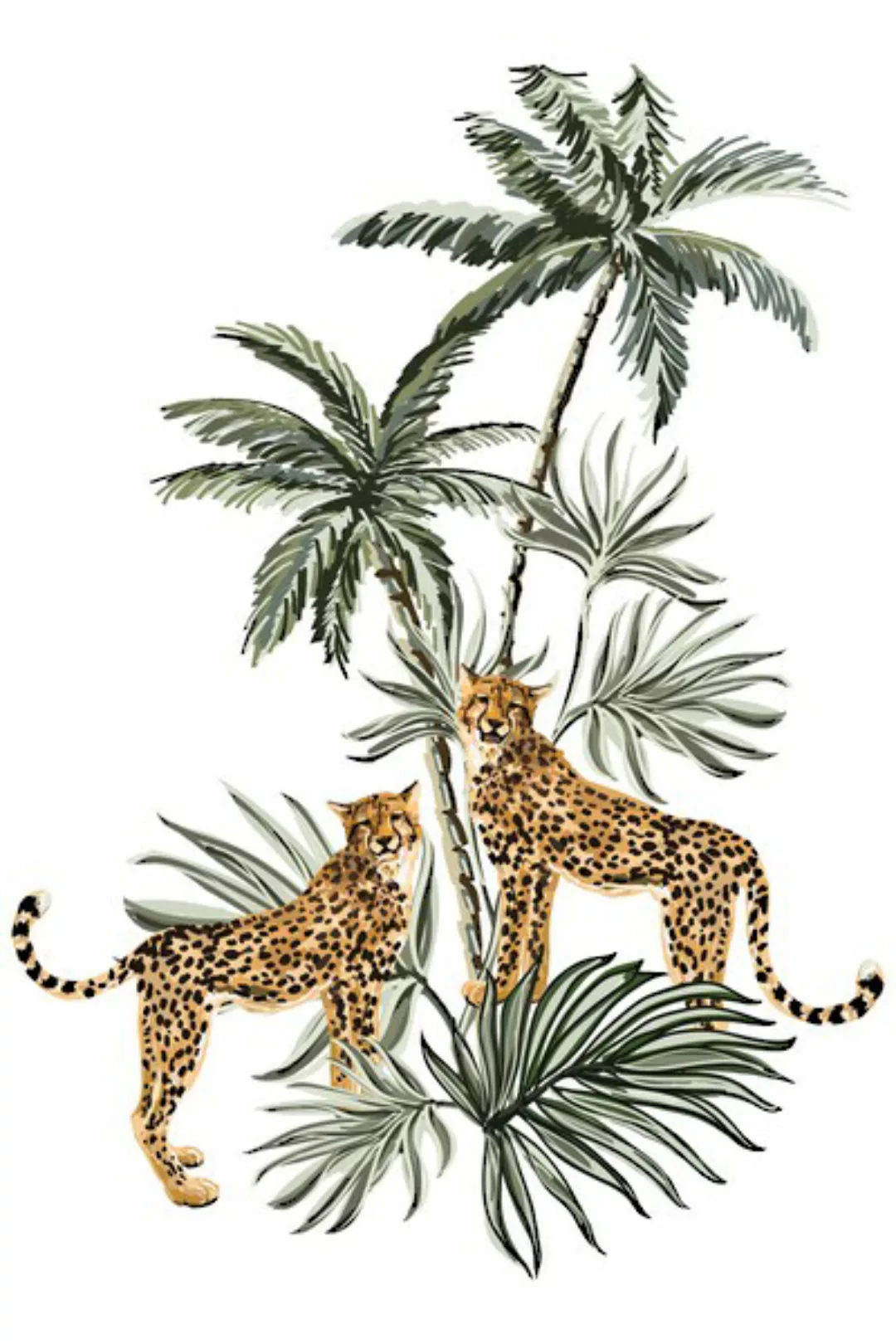 queence Leinwandbild "Leopard" günstig online kaufen