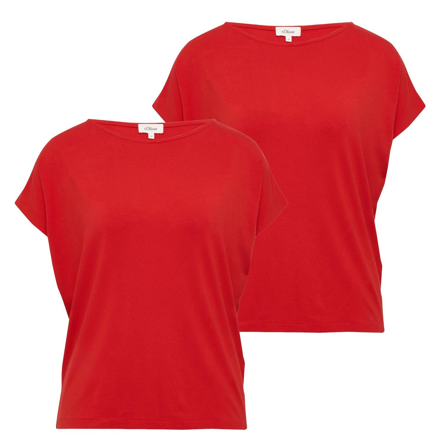 s.Oliver T-Shirt (Set) Fließendes Jersey-Shirt, überschnittene günstig online kaufen
