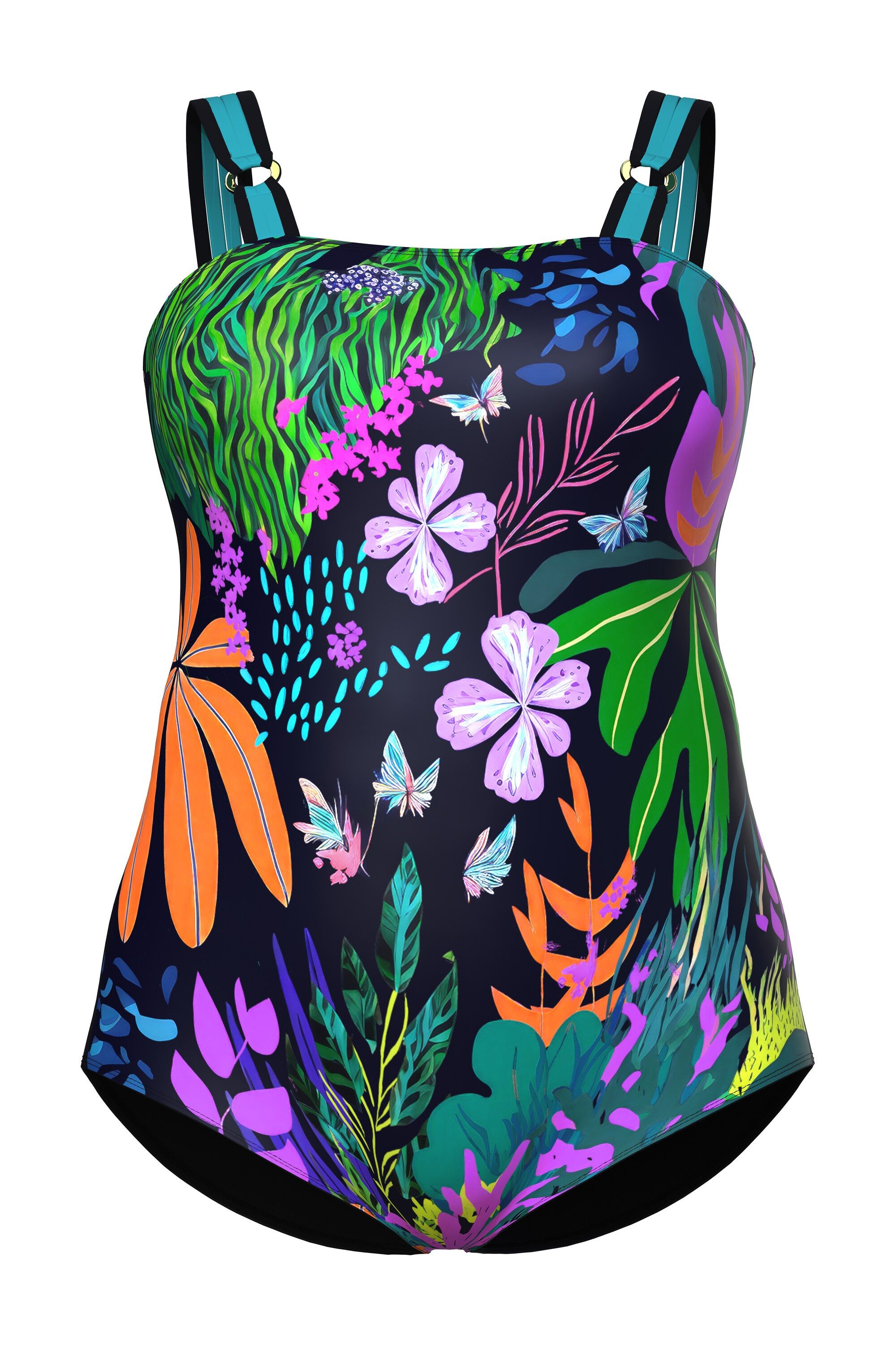 Ulla Popken Badeanzug Badeanzug Blüten 4er-Träger günstig online kaufen
