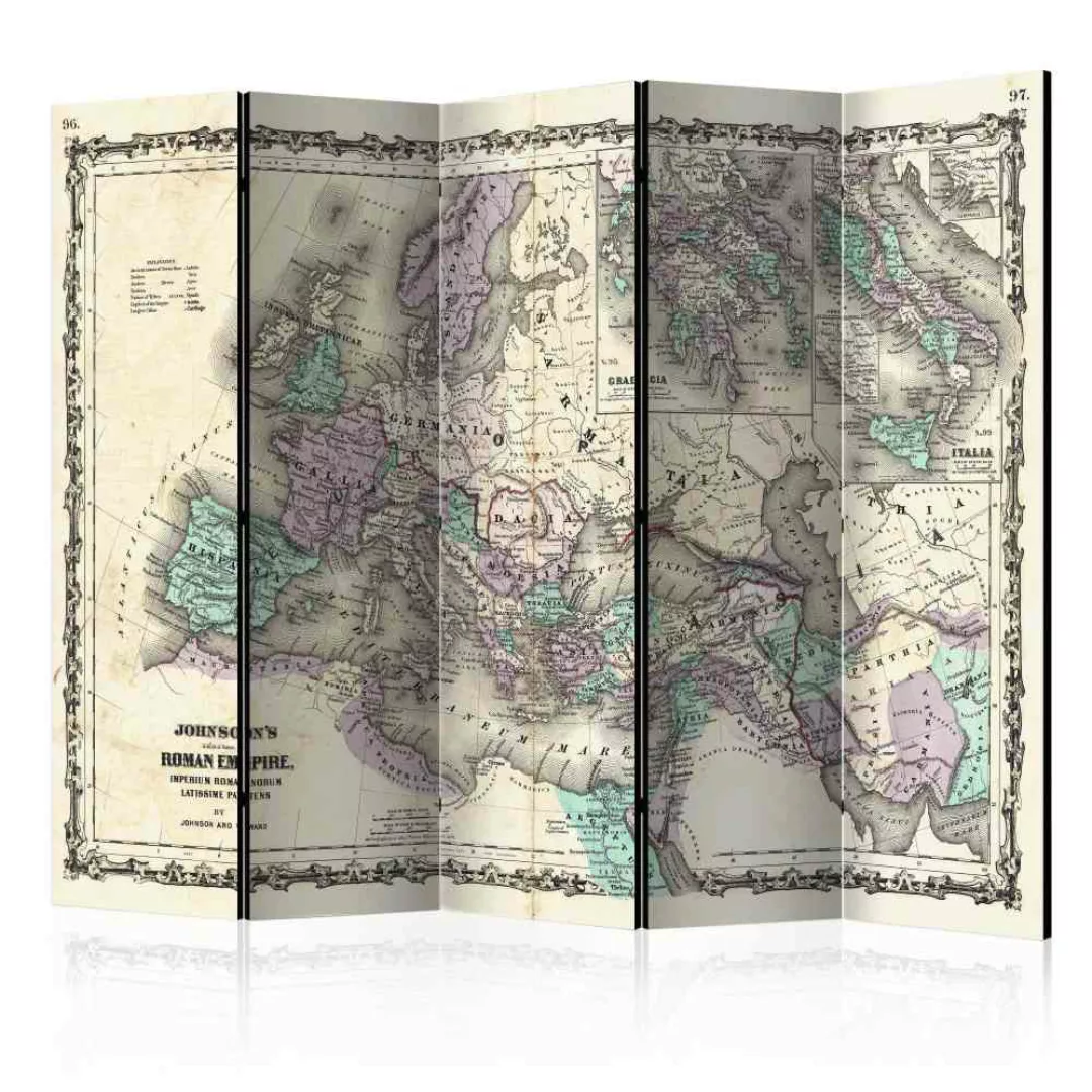 5-teiliger Paravent im Weltkarten Design 225 cm breit günstig online kaufen
