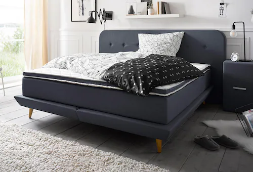 andas Boxspringbett "Premium", Steppung mit Knopfheftung, inkl. Topper günstig online kaufen