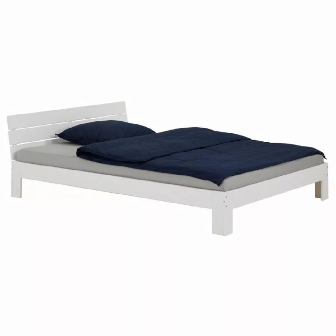 IDIMEX Massivholzbett THOMAS, Doppelbett THOMAS Kiefer massiv weiss lackier günstig online kaufen