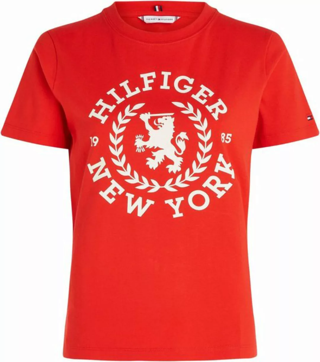 Tommy Hilfiger Curve Rundhalsshirt CRV REG CREST C-NK TEE SS mit Logoschrif günstig online kaufen