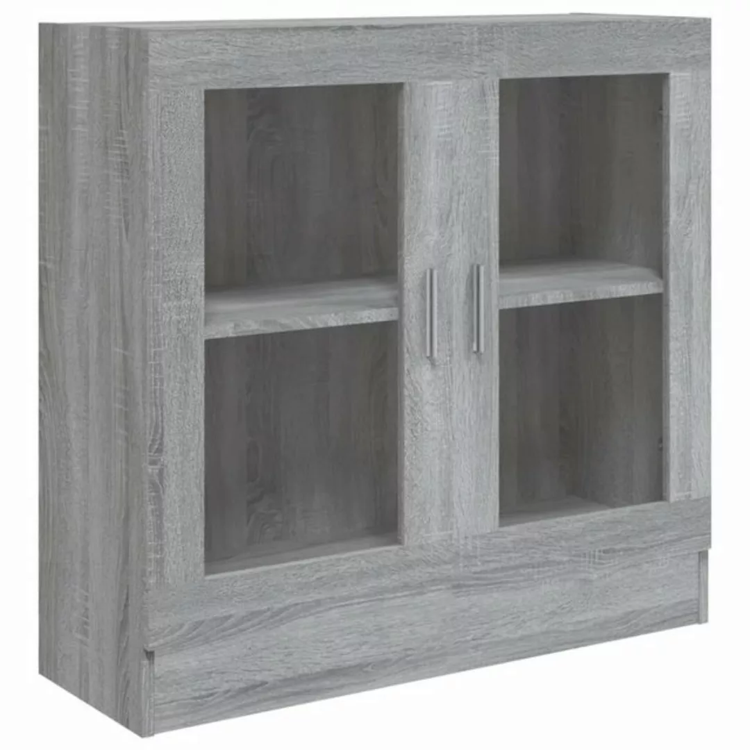 furnicato Vitrine Vitrinenschrank Grau Sonoma 82,5x30,5x80 cm Holzwerkstoff günstig online kaufen