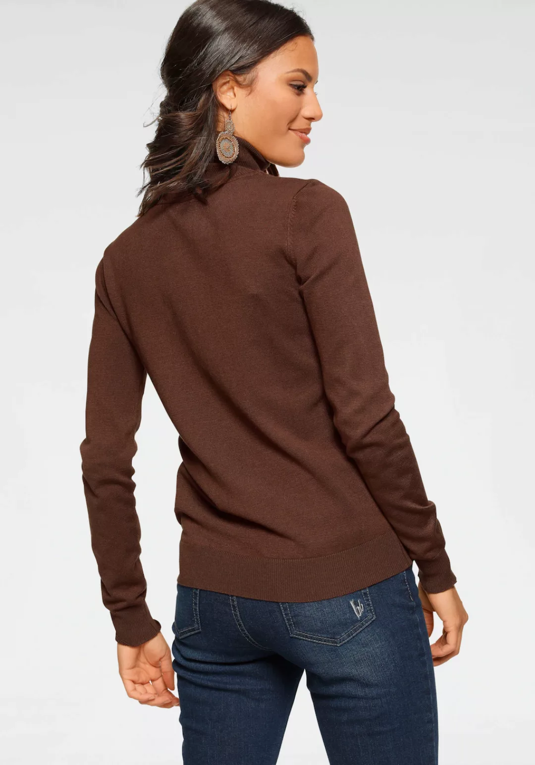 Bruno Banani Rollkragenpullover mit Metalllogo günstig online kaufen