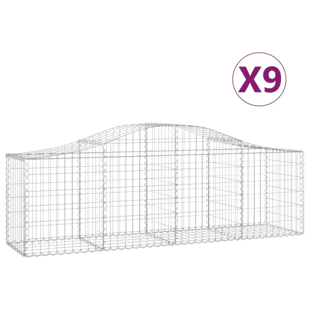 Vidaxl Gabionen Mit Hochbogen 9 Stk. 200x50x60/80 Cm Verzinktes Eisen günstig online kaufen