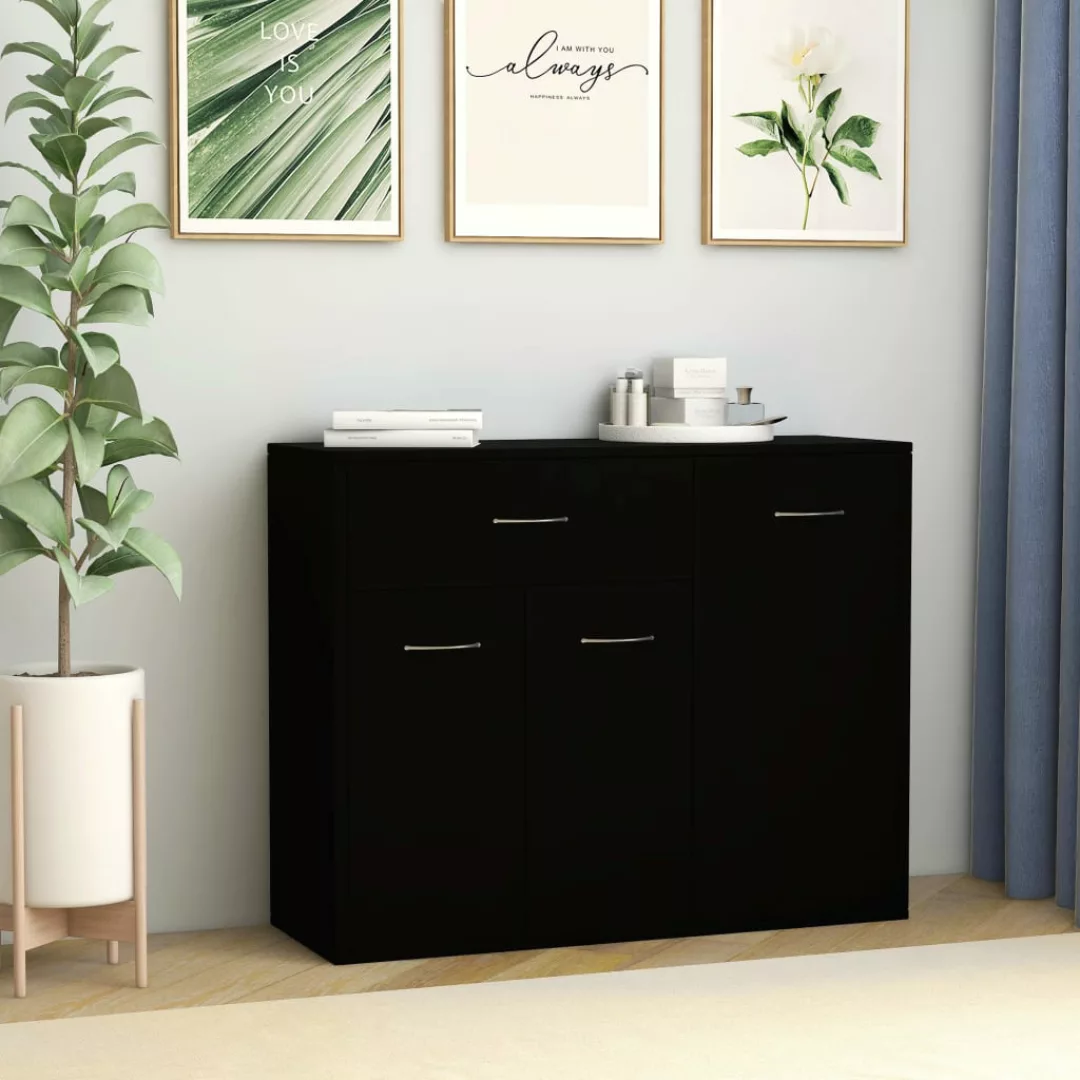 Sideboard Schwarz 88×30×70 Cm Spanplatte günstig online kaufen